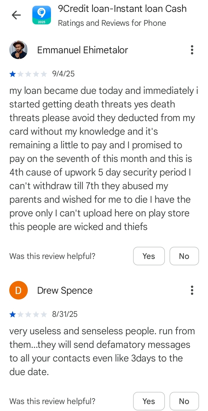 9credit loan app negative review