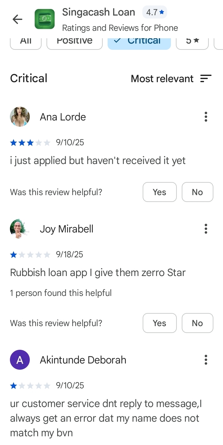 Singacash Loan Review