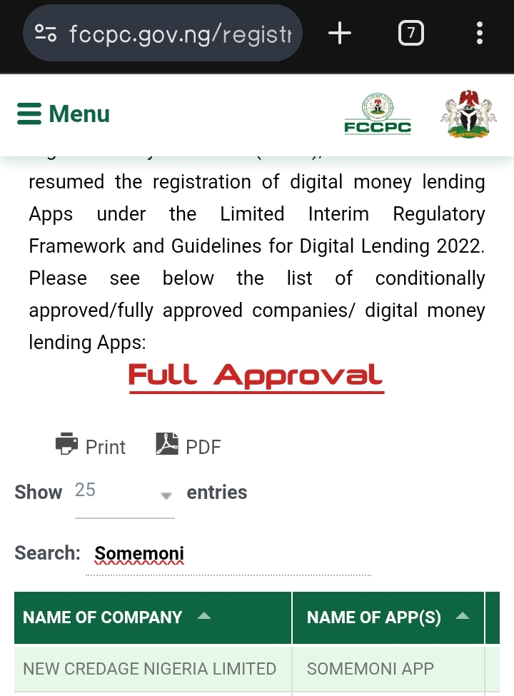 Is Somemoney loan app approved by CBN